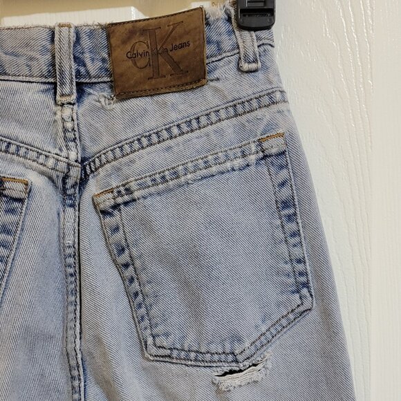 Vintage Calvin Klein Relaxed Fit Denim Mom Jeans Size 2, Light Blue - Picture 5 of 5